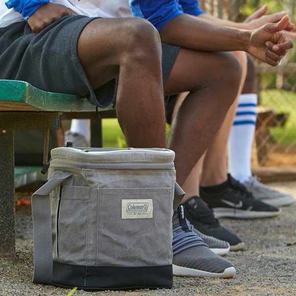 Coleman Backroads 12 Can Insulated Soft Sided Cooler Tote Bag, Gray - Picture 9 of 10